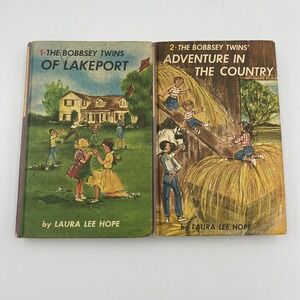 Lot‎ of 2 The Bobbsey Twins Books #1 Lakeport #2 Adventure in the Country 1961